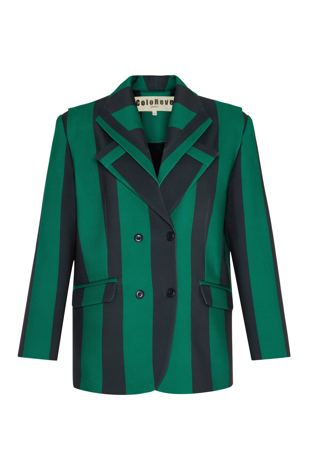 Green Striped Blazer