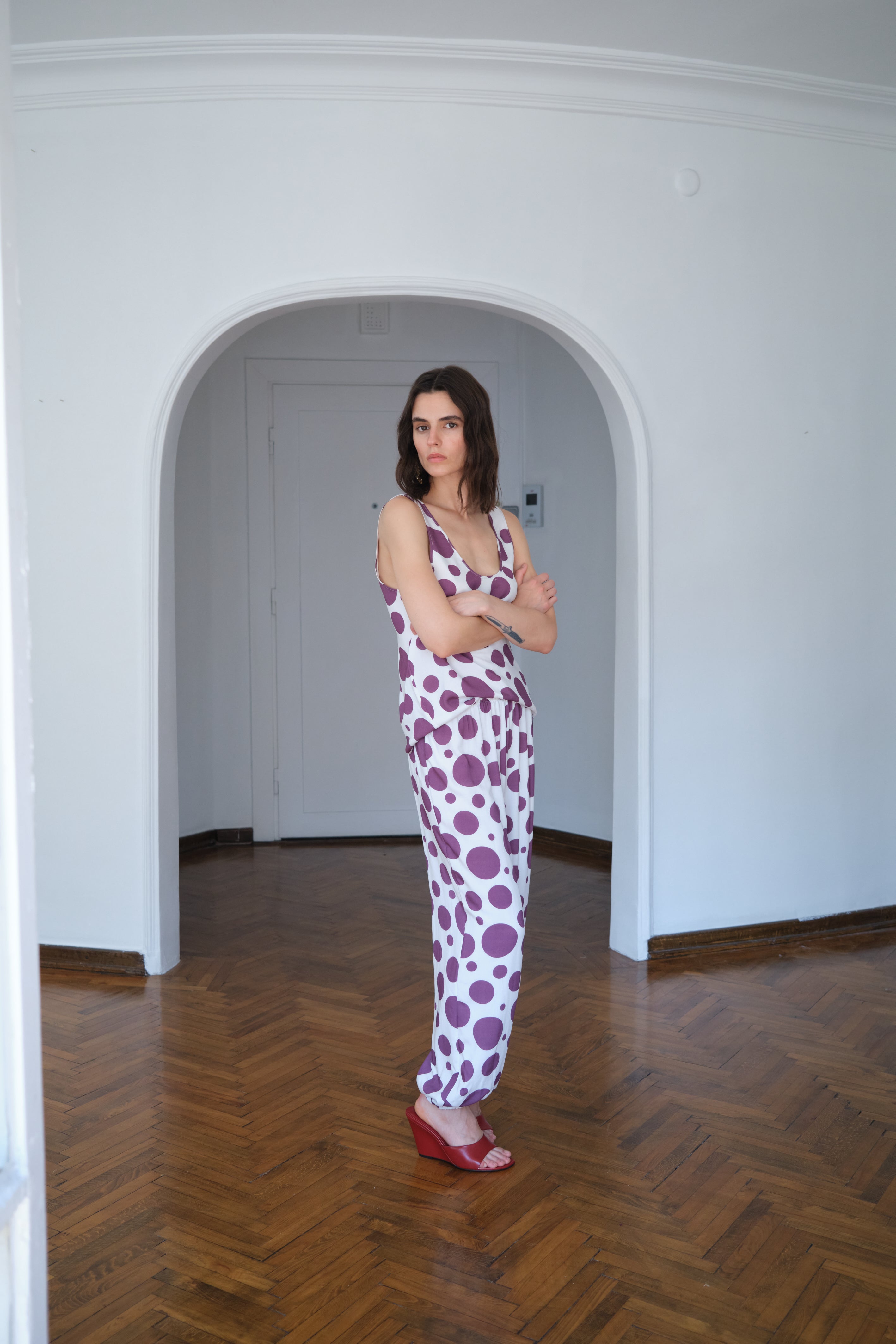 Day Pants Purple Dot