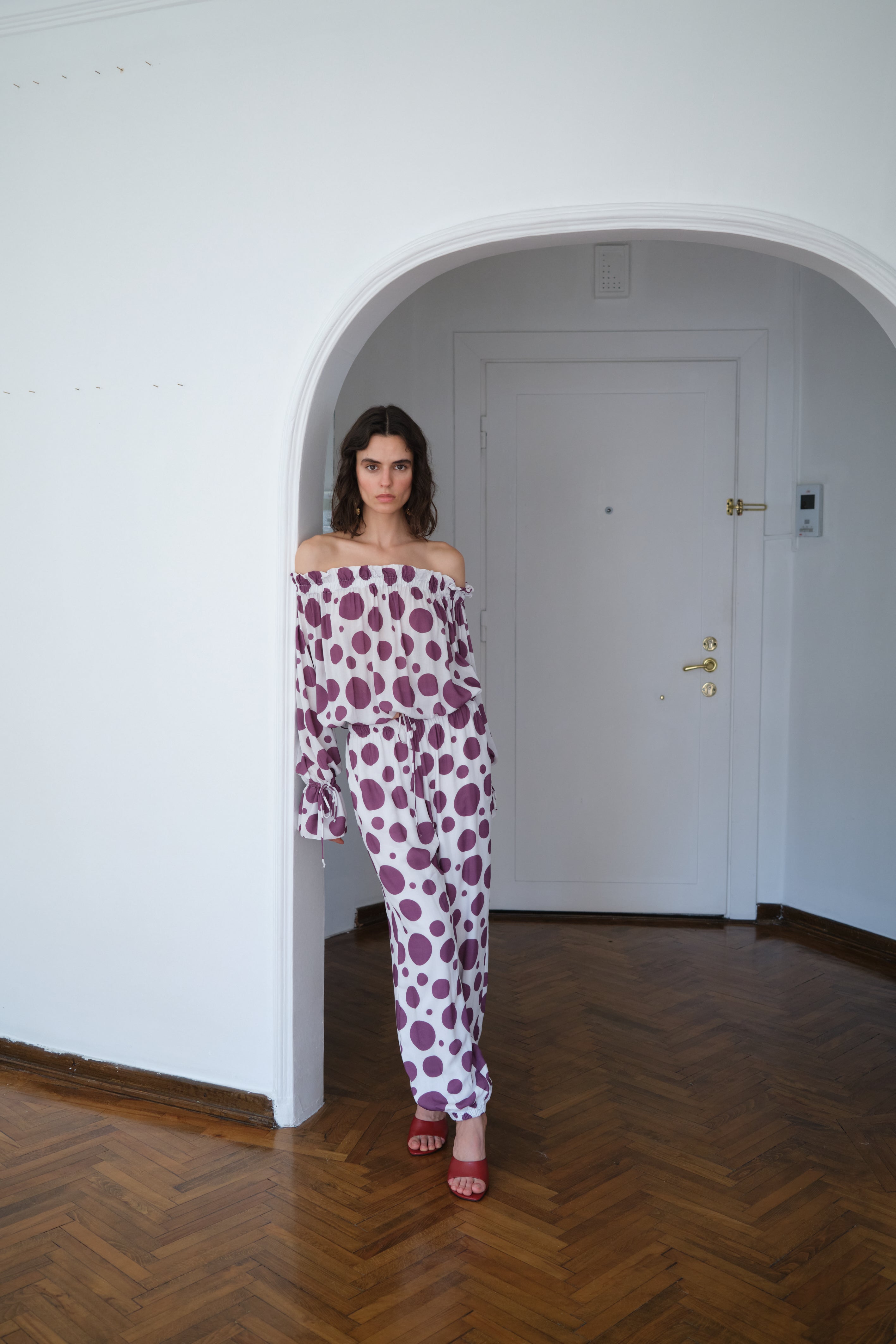 Day Pants Purple Dot