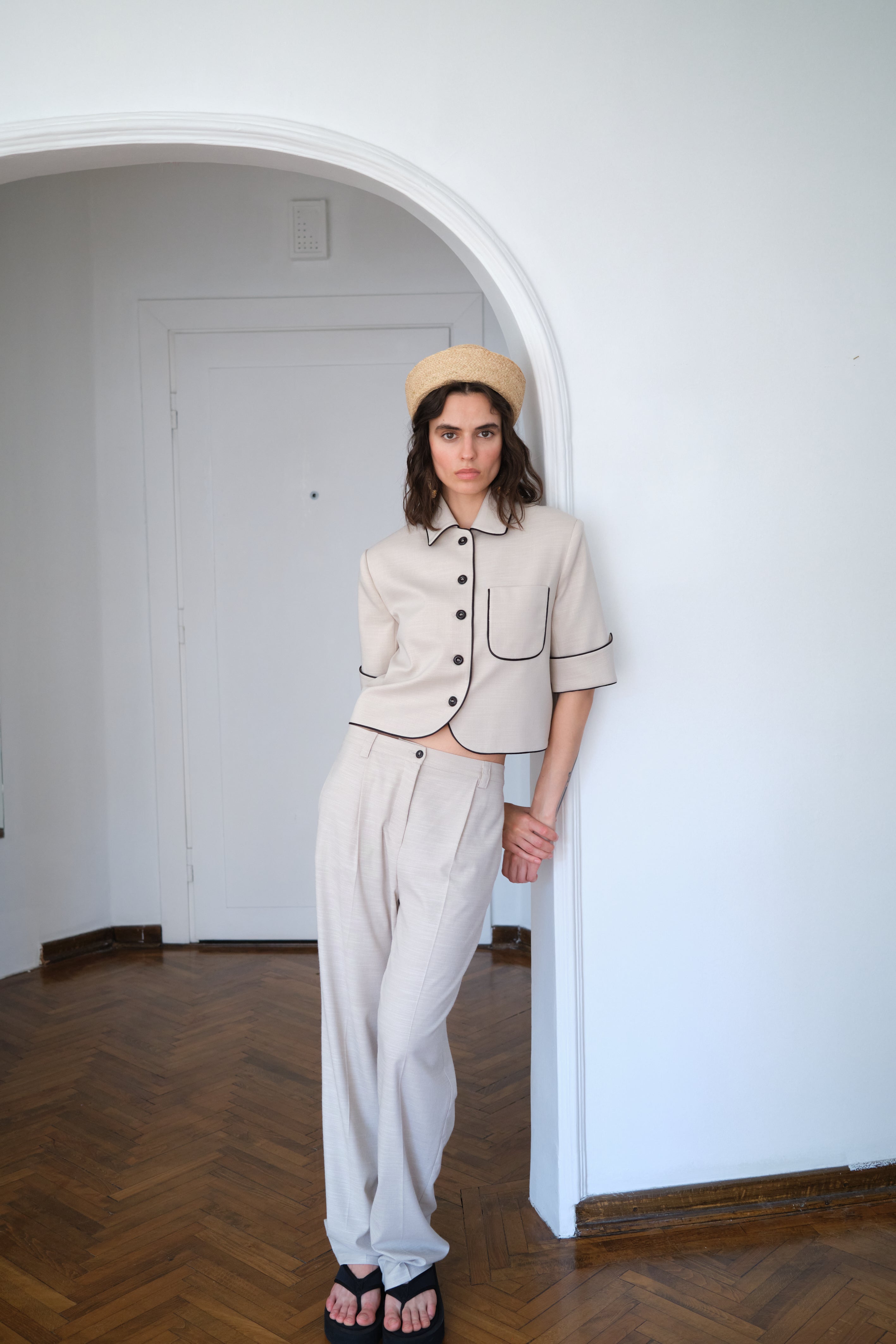 Chess Blazer Beige