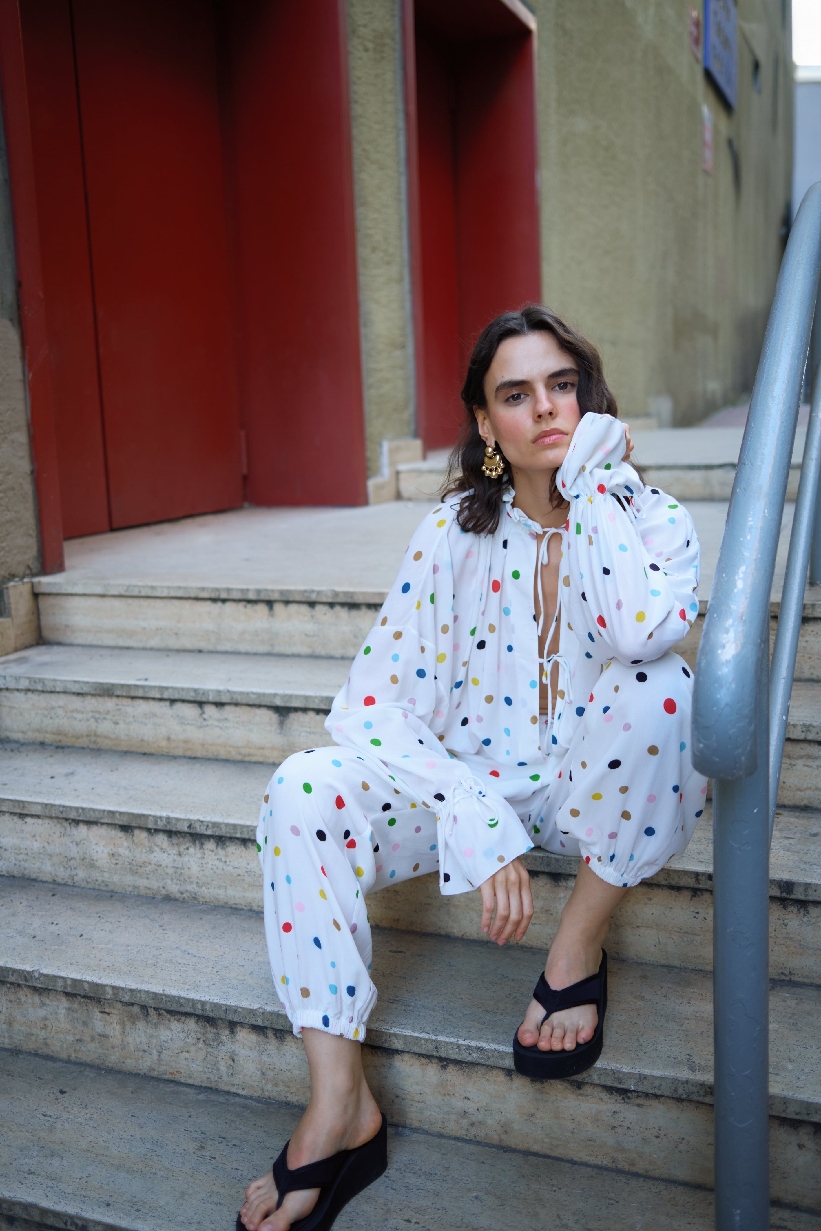 Day Pants White Dot
