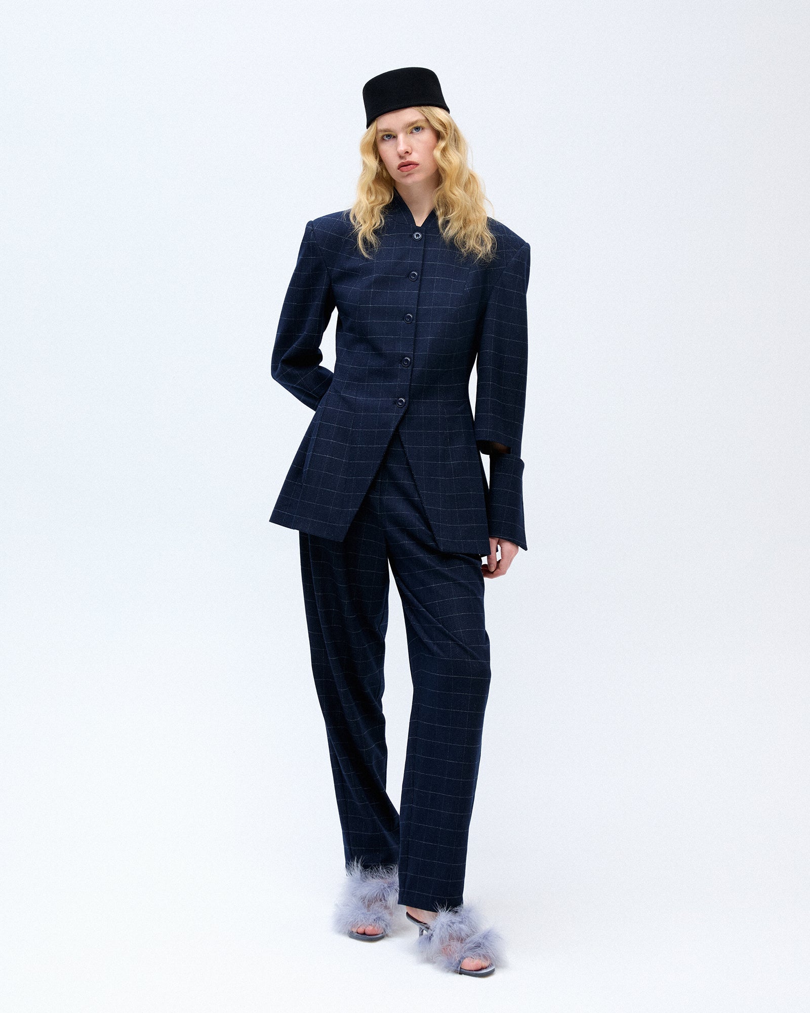 Contess Blazer - Blue Checked