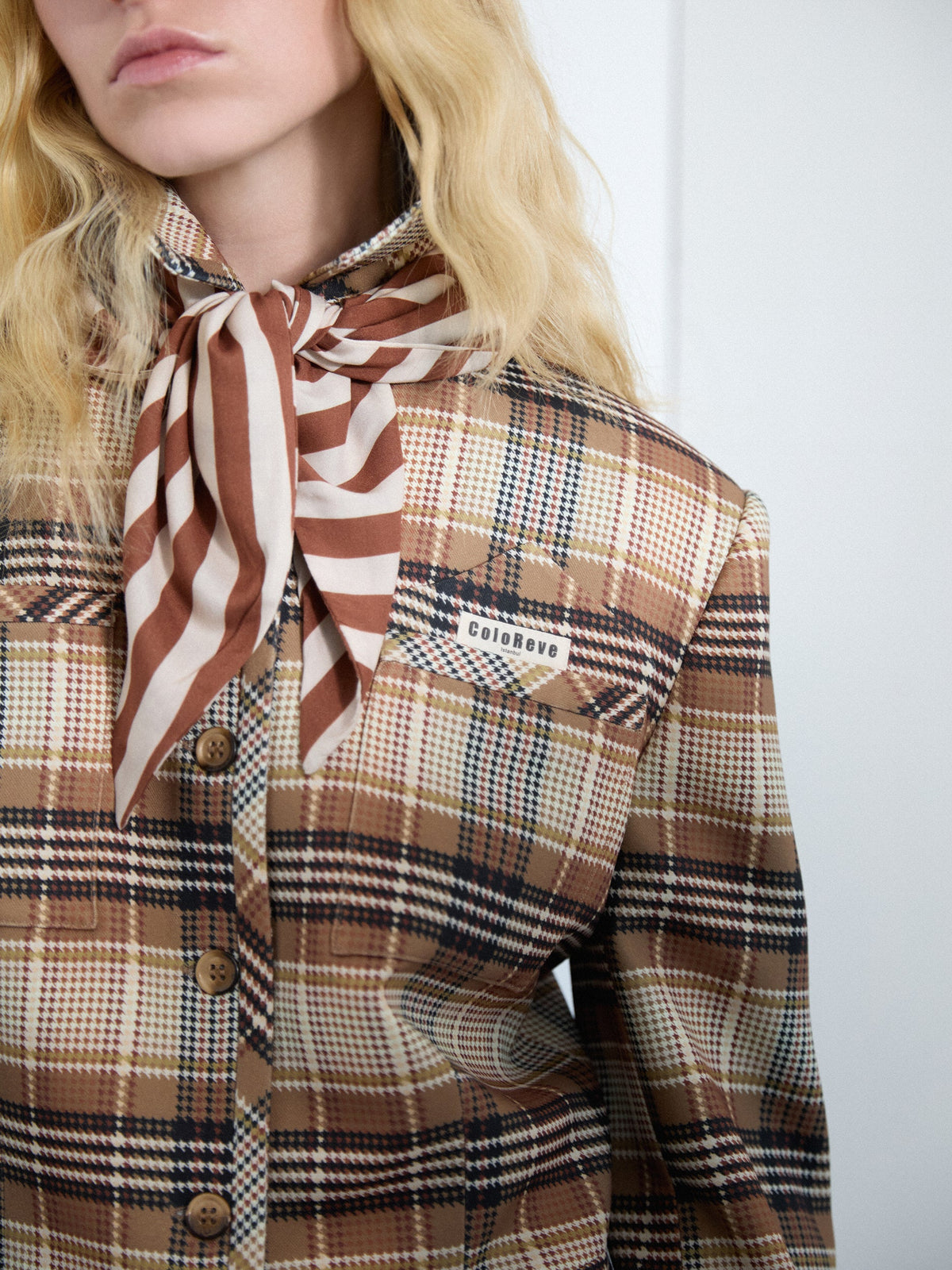 Plaid Trench Coat