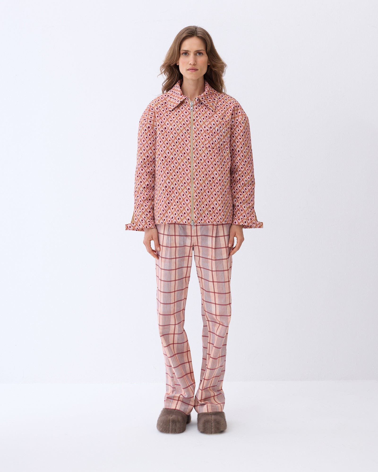 Printed Gabardine Pants