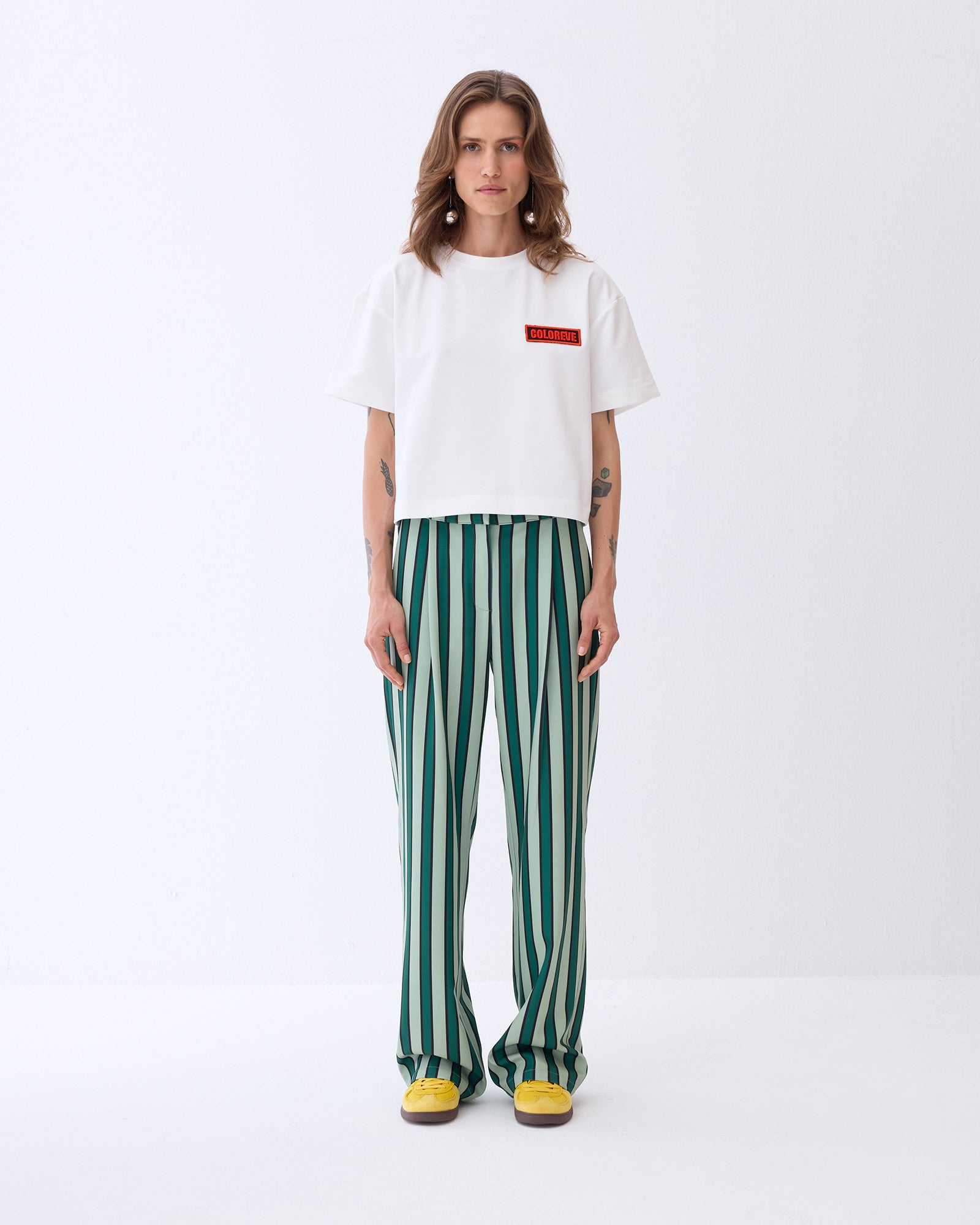 Green Striped Pants