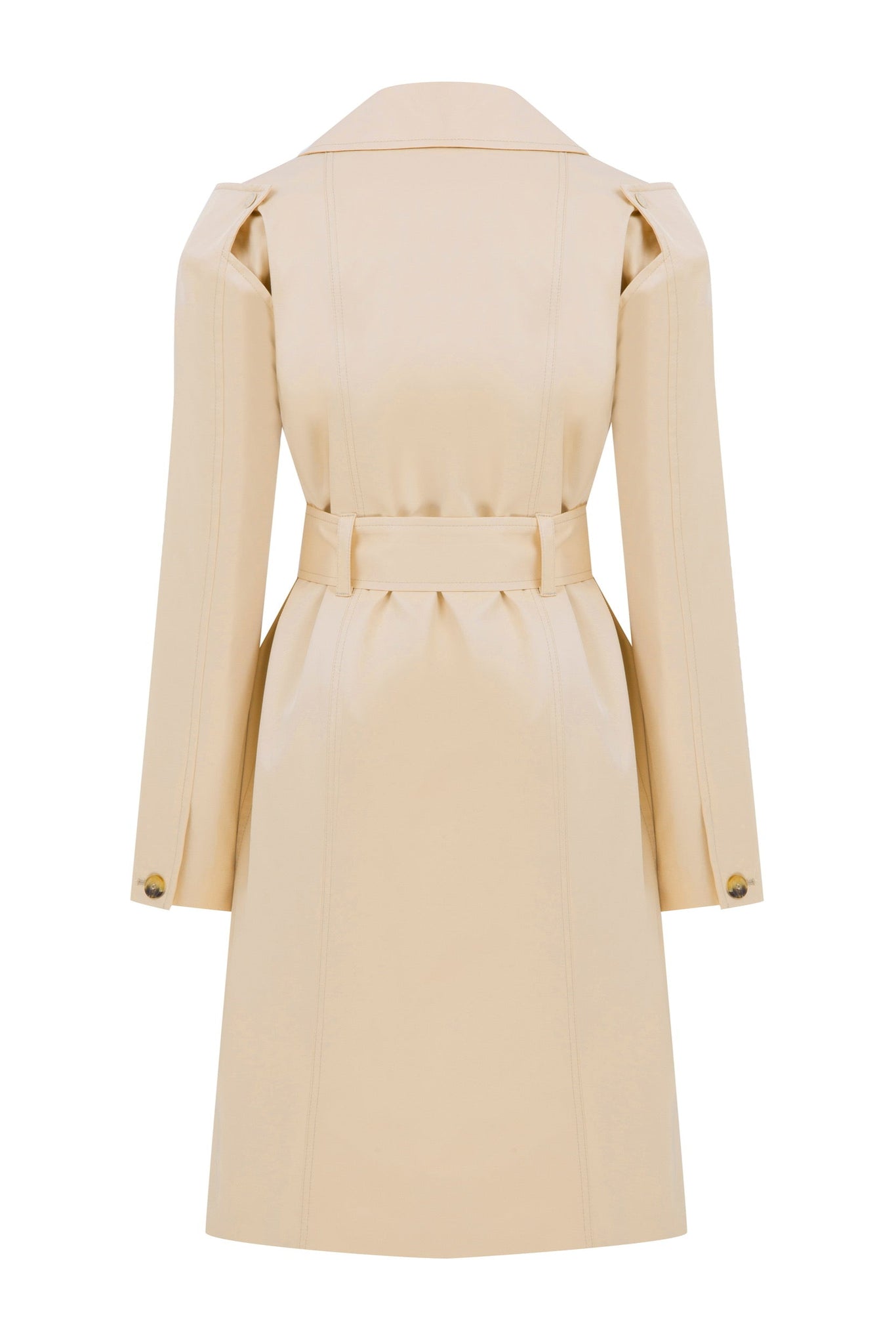 Beige Flat Trench Coat