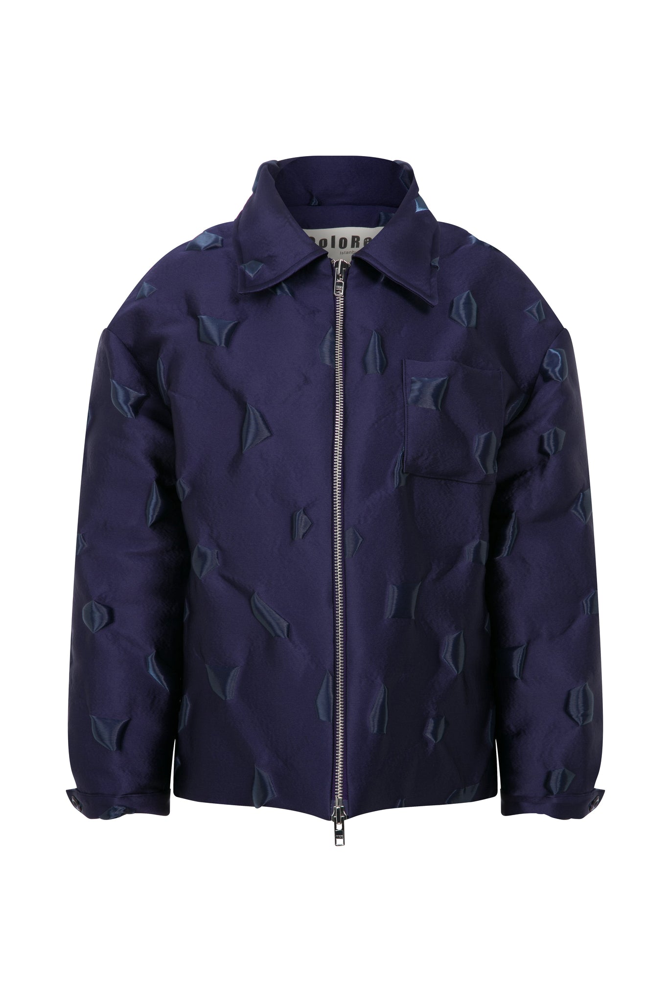 Purple Textured Puffer Jacket