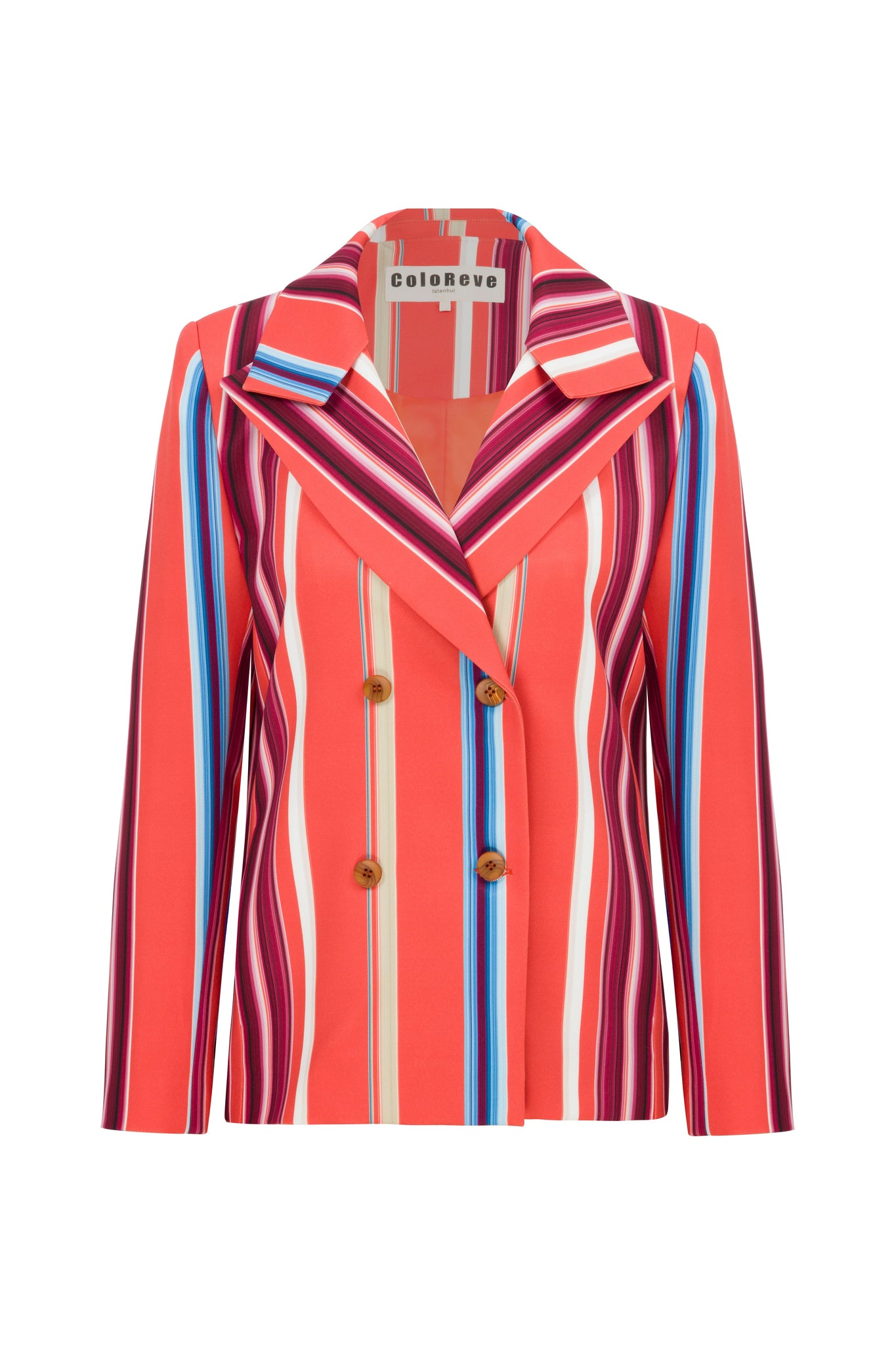 Orange Striped Blazer