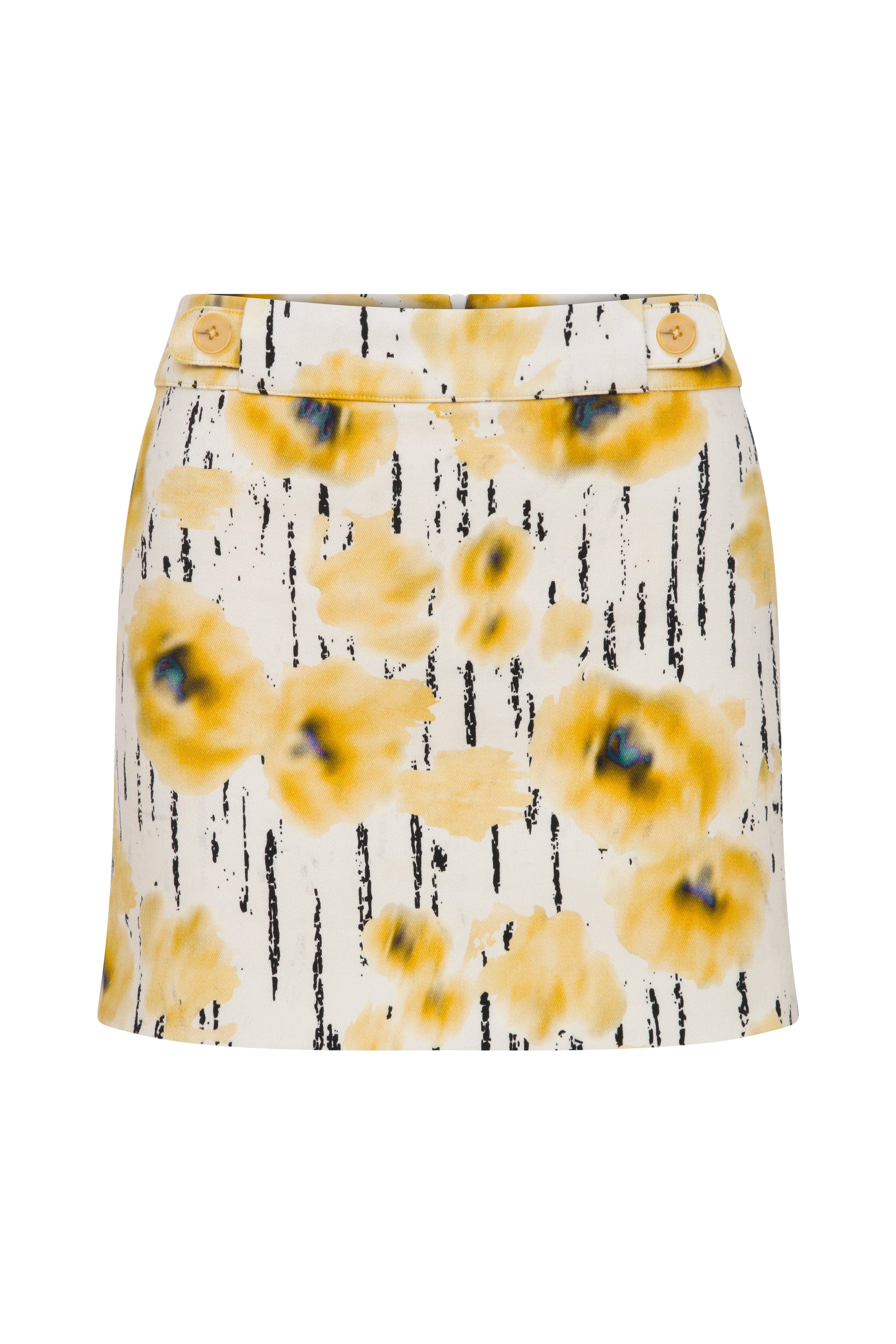 Printed Gabardine Mini Skirt