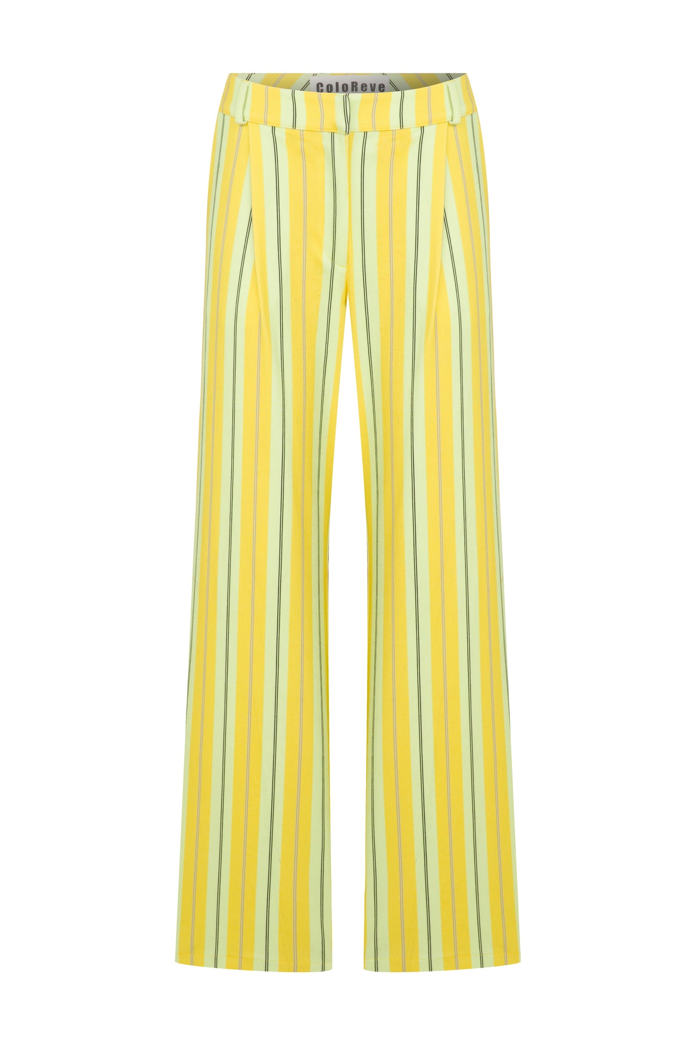 Yellow Striped Gabardine Pants